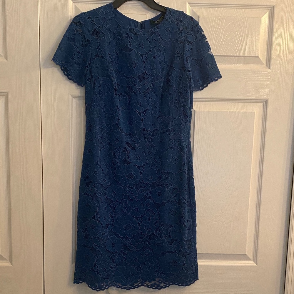 Ralph Lauren Royal Blue Lace Mini Dress New with tags
